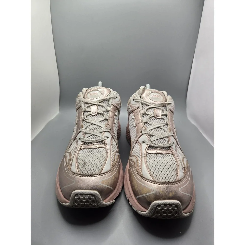 COACH C301 Runner Sneakers - Rose Gold Metallic/Grey Women‎ Size 10